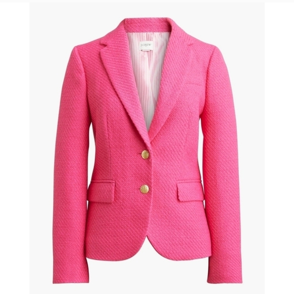 J. Crew Jackets & Blazers - New J. Crew Tweed Schoolboy Sweet Fuchsia Tweed Com Blazer Sizes 4, 8 NWT